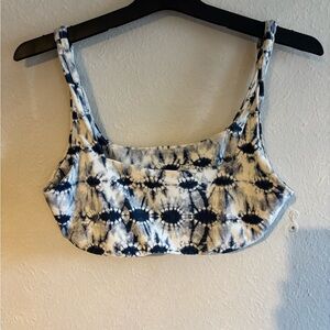 Tie-Dye Blue and White Women's Top